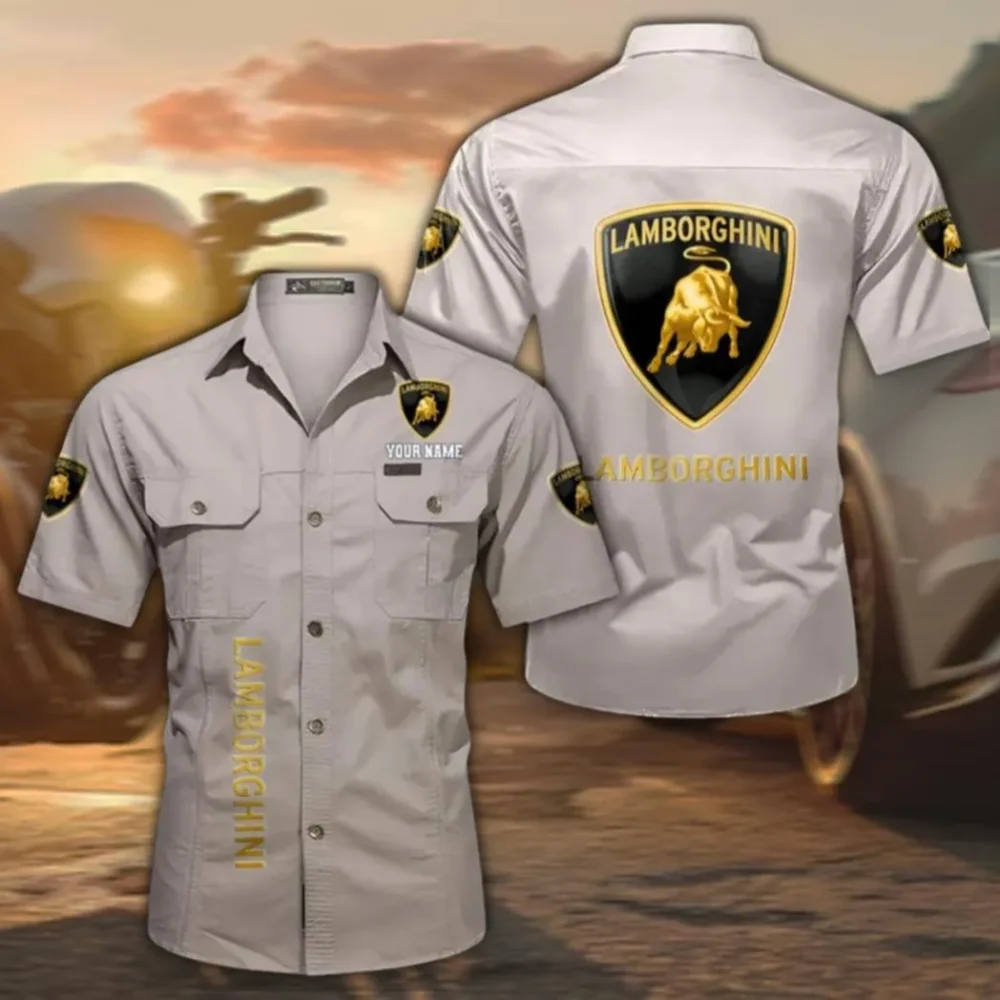 Luxury Performance Vehicle Classic Short Sleeve Shirt, Custom Name CAR392 - Beige