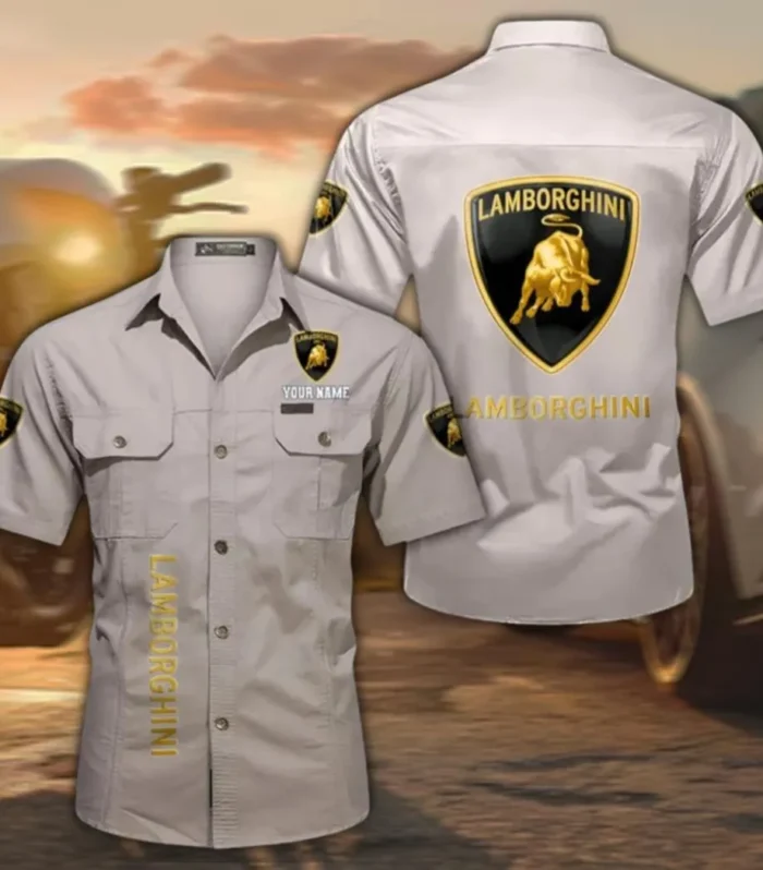 Luxury Performance Vehicle Classic Short Sleeve Shirt, Custom Name CAR392 - Beige