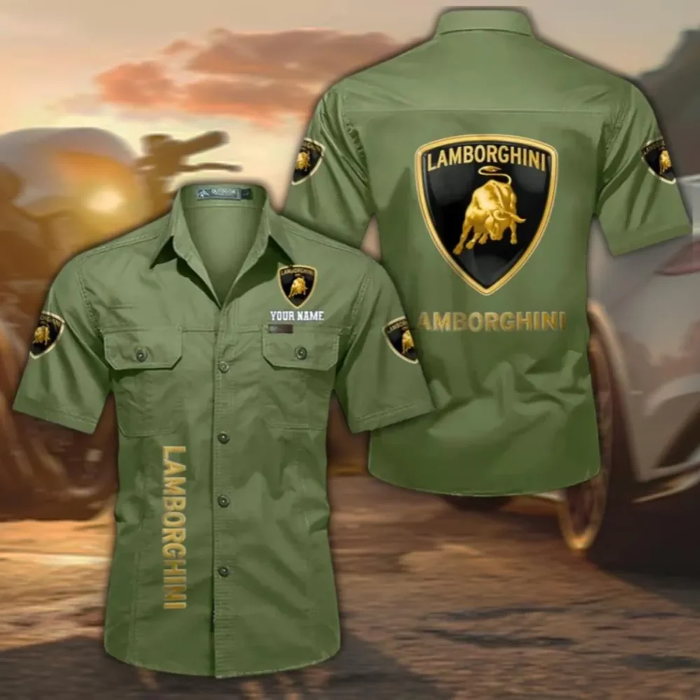 Extreme Power Vehicle Men's Everyday Short Sleeve Shirt, Custom Name CAR392 - Fruit Green