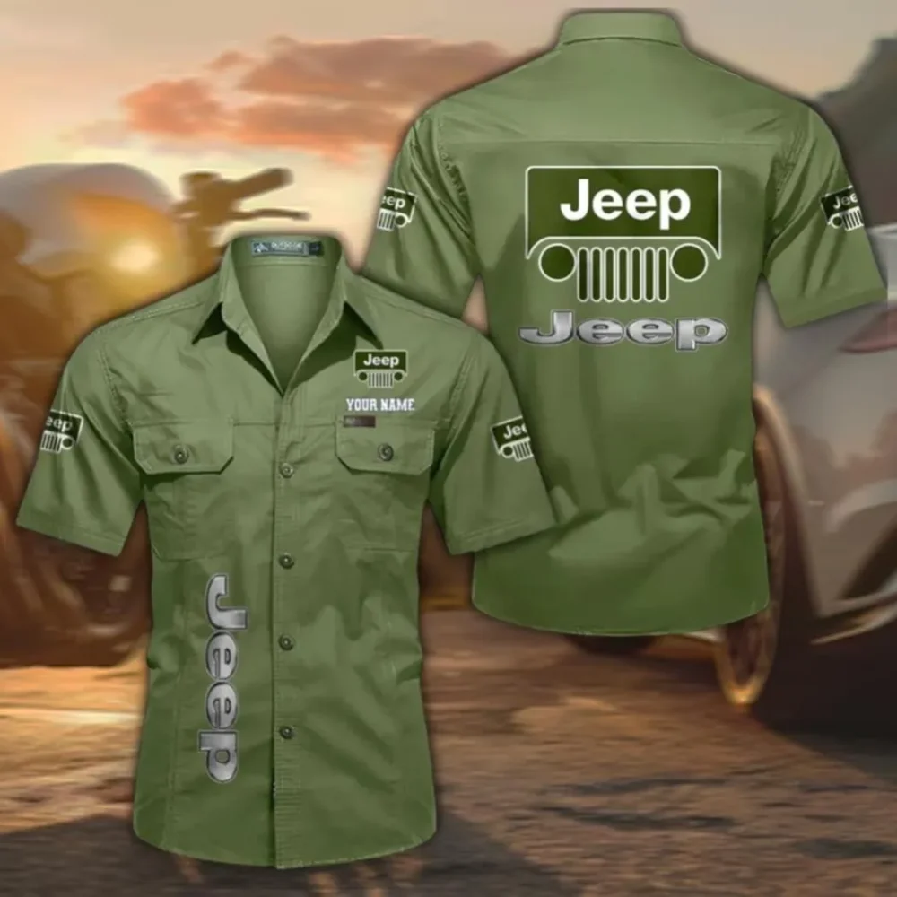 4x4 Vehicle Maker Men's Everyday Short Sleeve Shirt, Custom Name CAR392 - Fruit Green