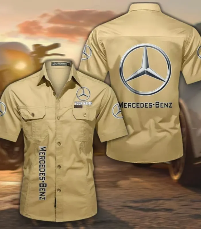 Grand Touring Auto Men's Classic Short Sleeve Shirt, Custom Name CAR392 - Khaki