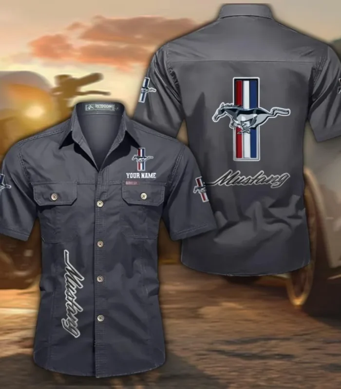 Touring Coupe Cotton Short Sleeve Shirt, Custom Name CAR392 - Gray