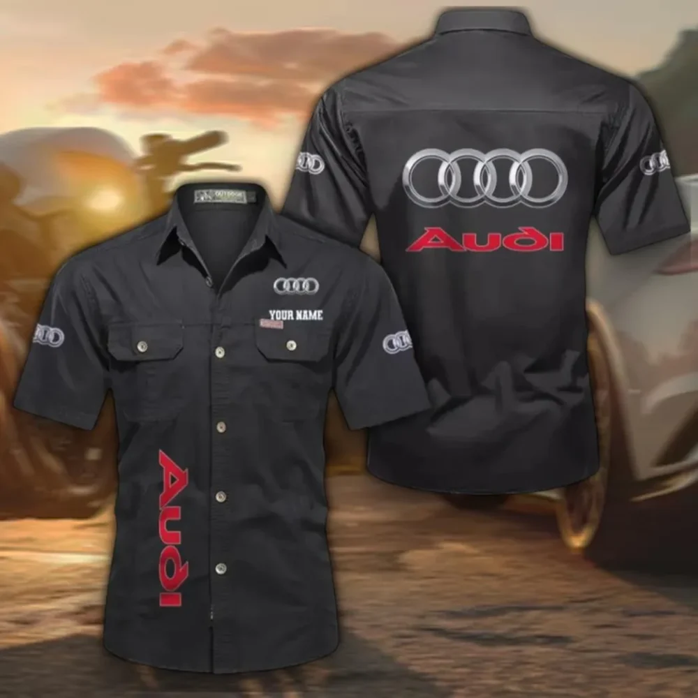 Executive Car Men's Casual Short Sleeved Shirt, Custom Name CAR392 - Black