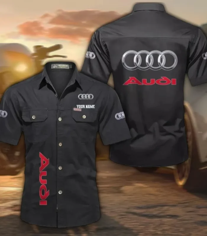 Executive Car Men's Casual Short Sleeved Shirt, Custom Name CAR392 - Black