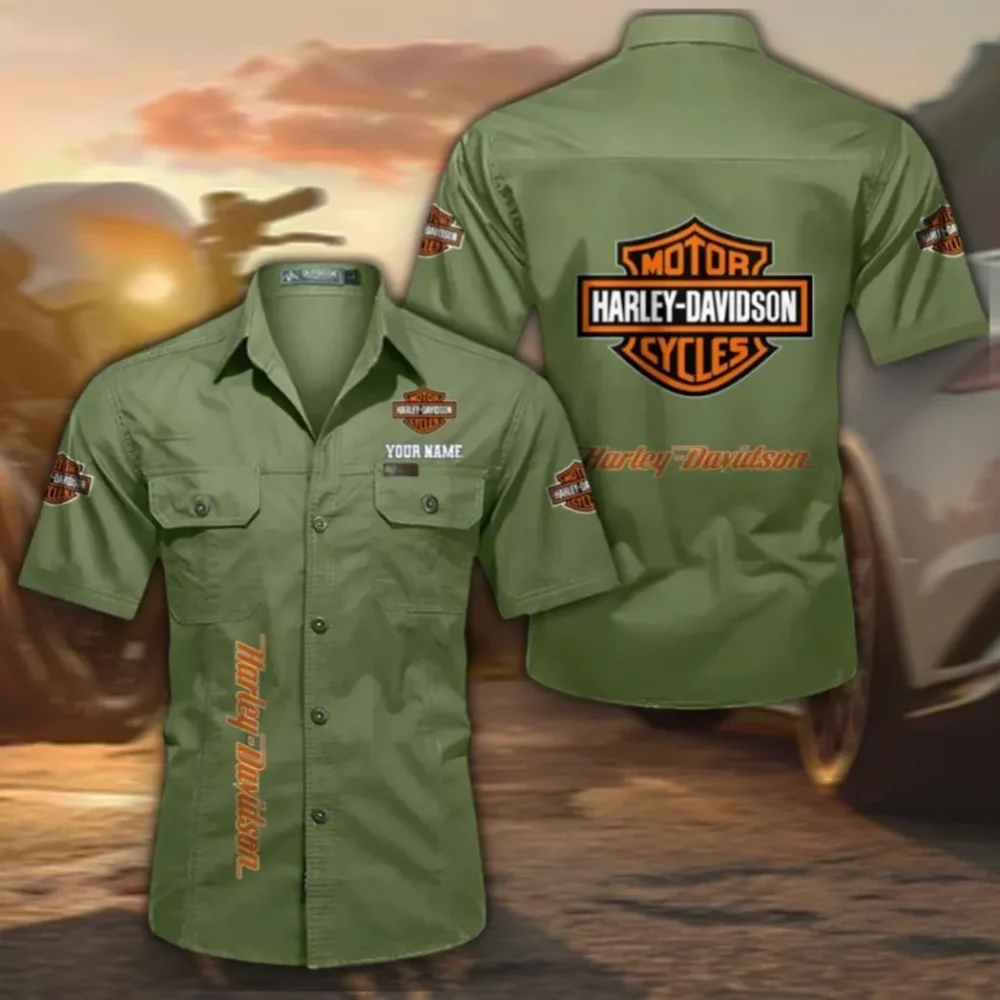 Chopper Style Men's Everyday Short Sleeve Shirt, Custom Name CAR392 - Fruit Green