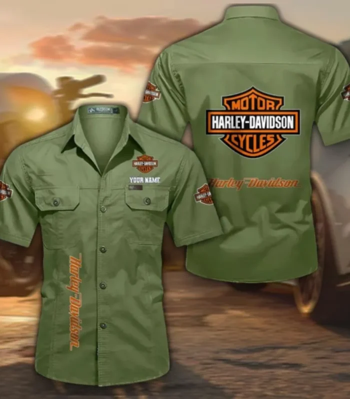 Chopper Style Men's Everyday Short Sleeve Shirt, Custom Name CAR392 - Fruit Green