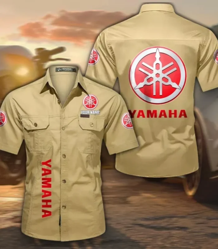 Sport Bike Men's Classic Short Sleeve Shirt, Custom Name CAR392 - Khaki