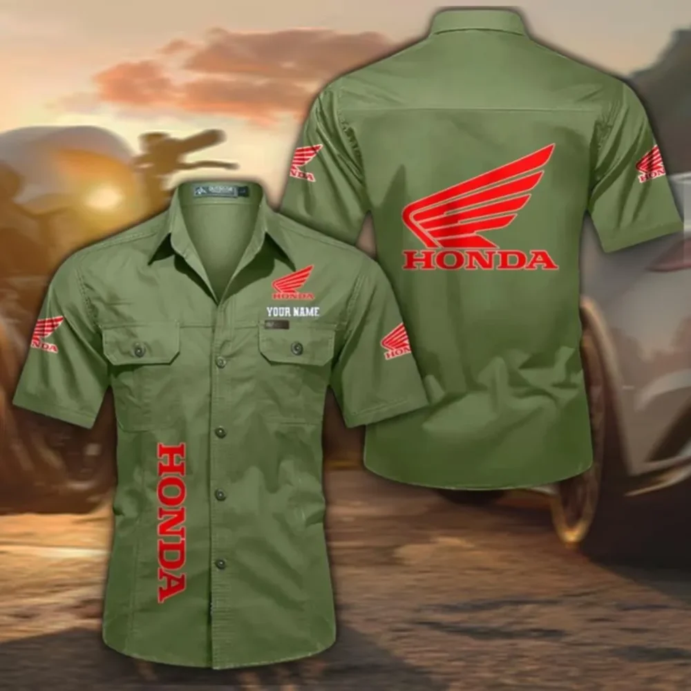 Dual-SportMotorcycle Men's Everyday Short Sleeve Shirt, Custom Name CAR392 - Fruit Green