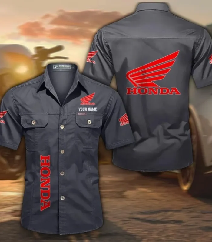 Scooter Cotton Short Sleeve Shirt, Custom Name CAR392 - Gray