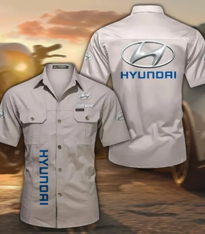 Compact Car Classic Short Sleeve Shirt, Custom Name CAR392 - Beige