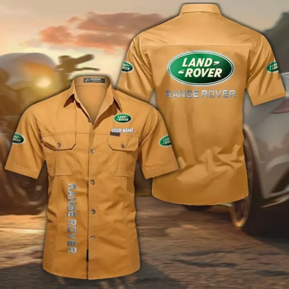 4x4 SUV Maker Cotton Short Sleeved Shirt, Custom Name CAR392 - Turmeric