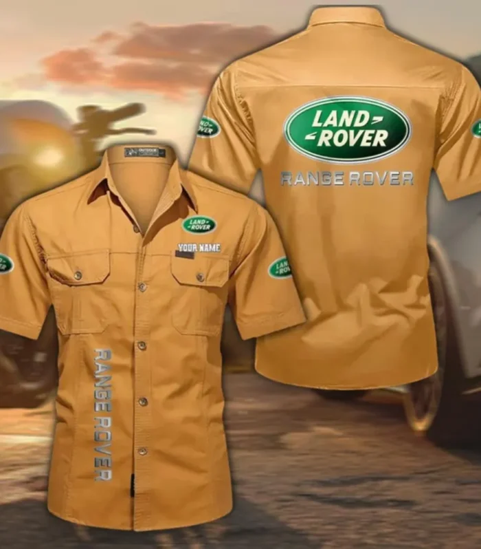 4x4 SUV Maker Cotton Short Sleeved Shirt, Custom Name CAR392 - Turmeric