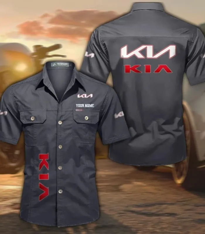 Urban Hatchback Cotton Short Sleeve Shirt, Custom Name CAR392 - Gray