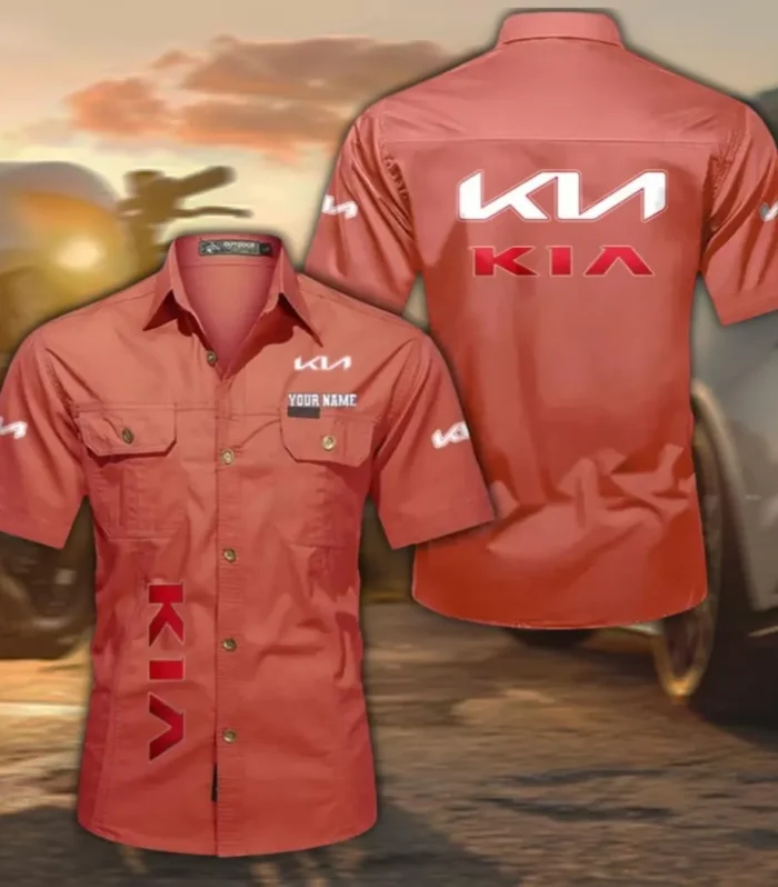 Reliable Automobile Casual Short Sleeve Shirt, Custom Name CAR392 - Red
