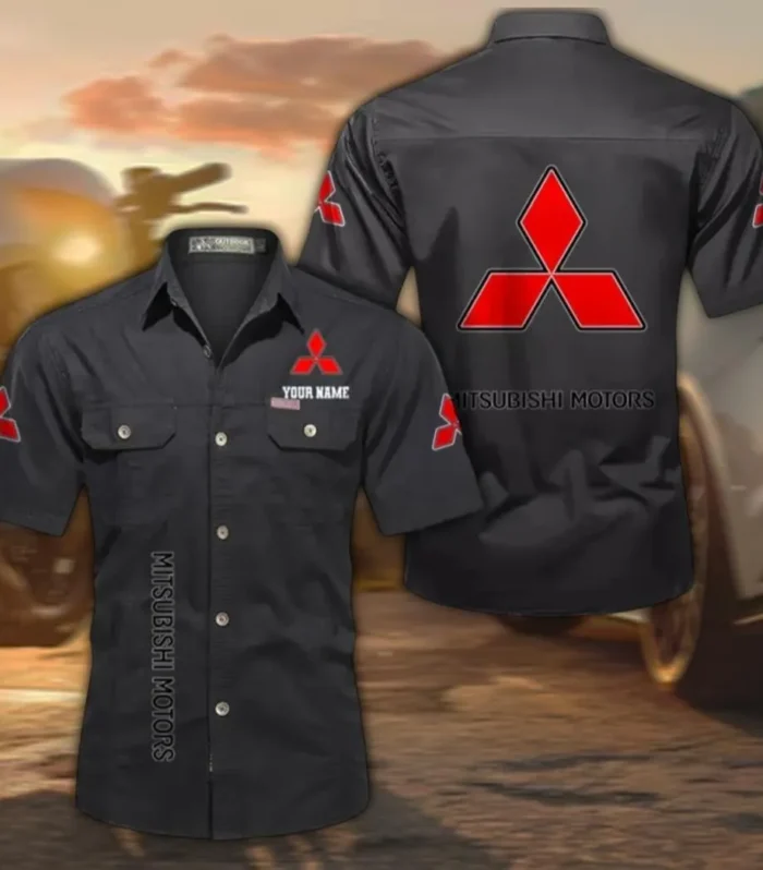 Compact Sedan Men's Cotton Casual Short Sleeve Shirt, Custom Name CAR392 - Black