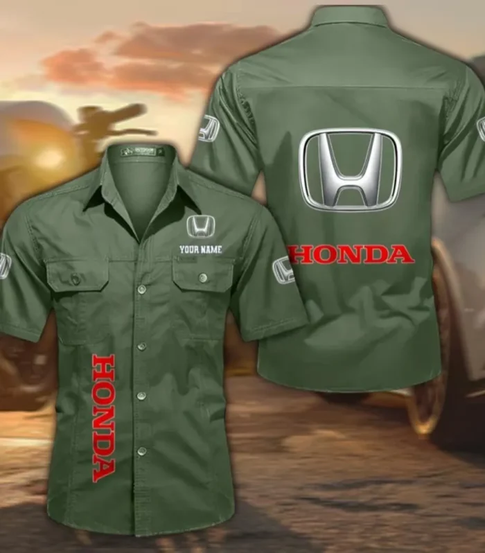 SUV Men's Cotton Short Sleeved Shirt, Custom Name CAR392 - Army Green