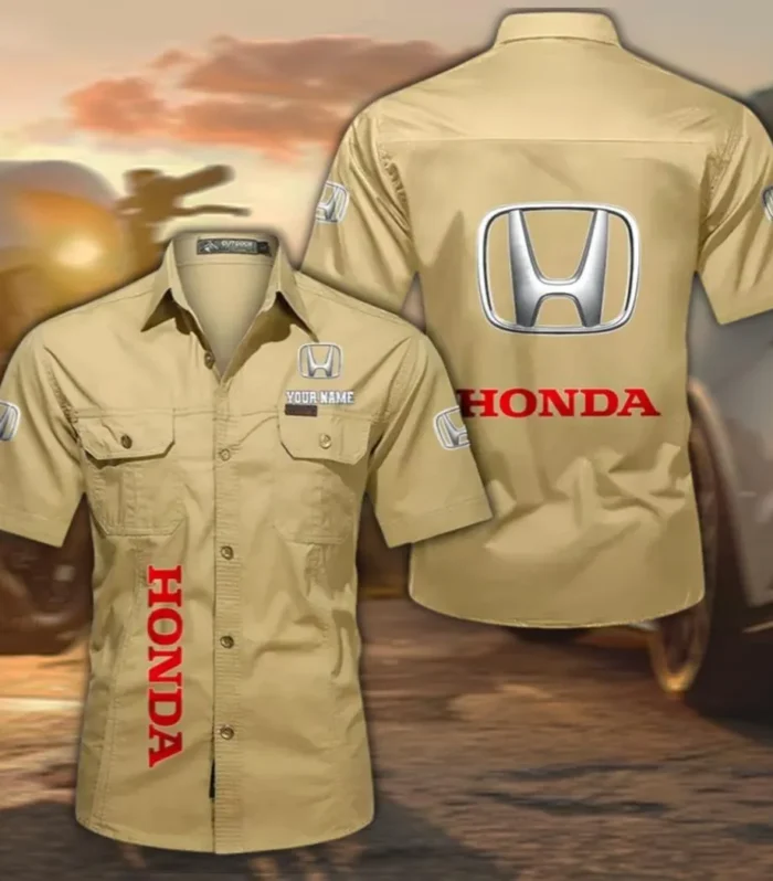 Sedan Men's Classic Short Sleeve Shirt, Custom Name CAR392 - Khaki