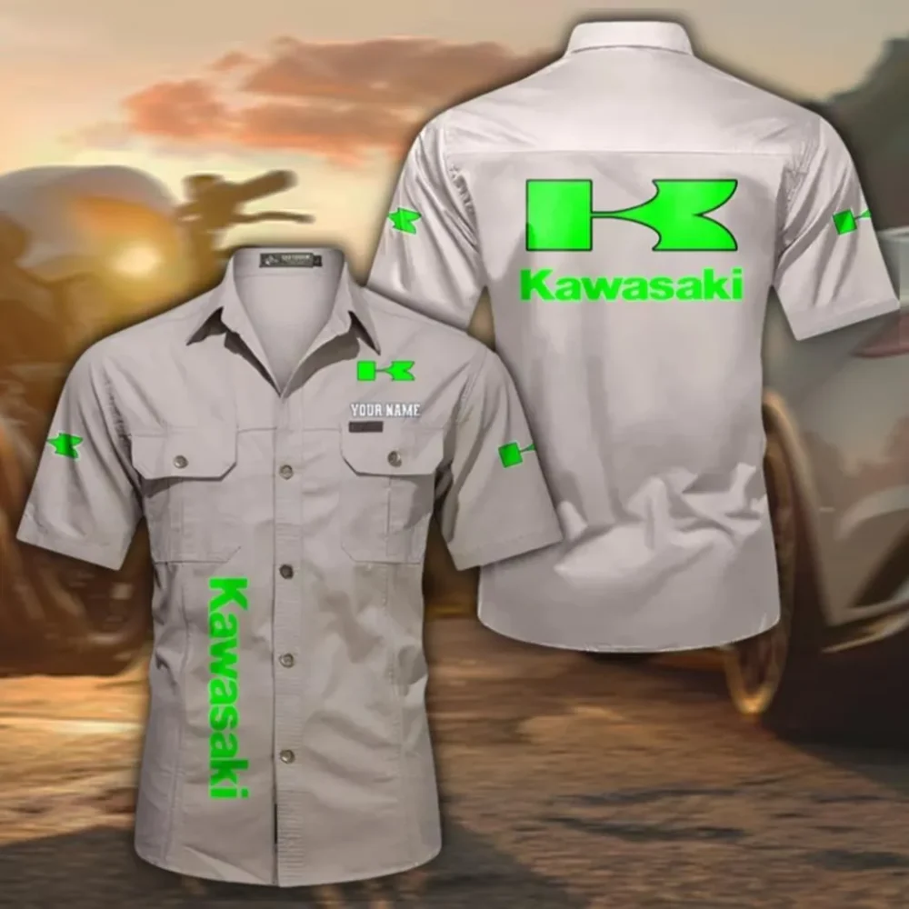 Off-Road Machine Classic Short Sleeve Shirt, Custom Name CAR392 - Beige