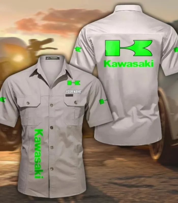 Off-Road Machine Classic Short Sleeve Shirt, Custom Name CAR392 - Beige