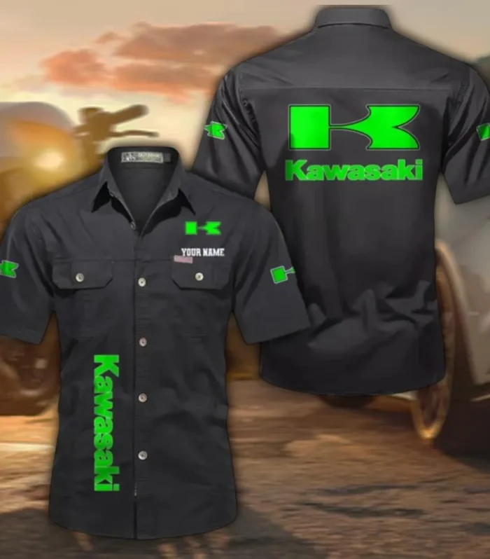 Off-Road Machine Men's Cotton Casual Short Sleeve Shirt, Custom Name CAR392 - Black