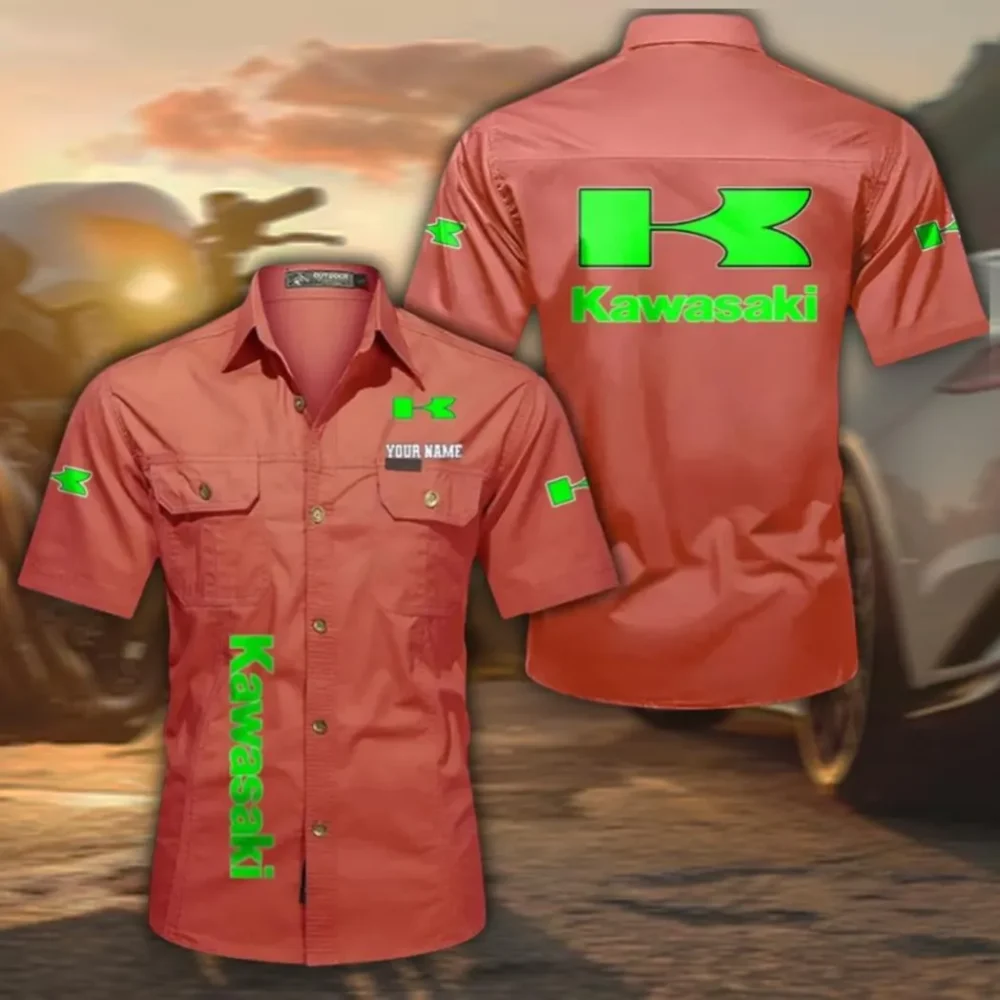Street Racer Casual Short Sleeve Shirt, Custom Name CAR392 - Red