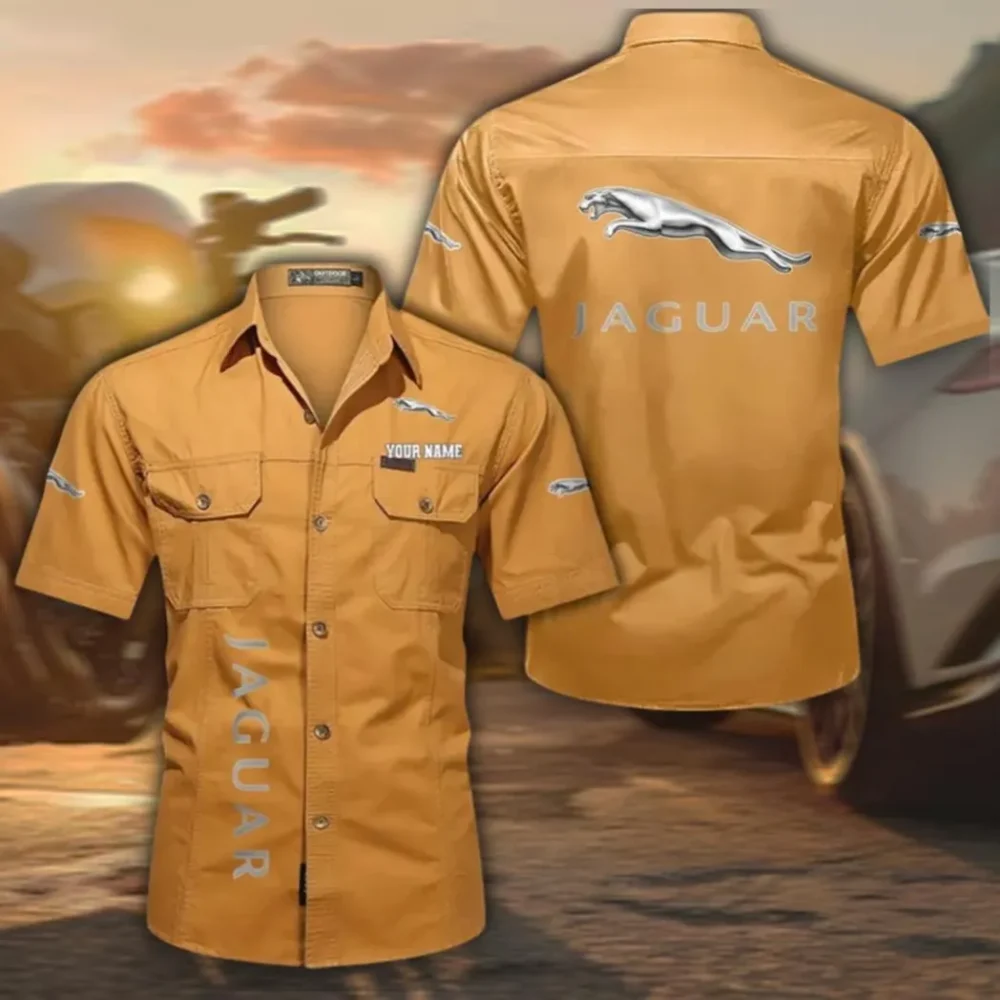 Premium Coupe Cotton Short Sleeved Shirt, Custom Name CAR392 - Turmeric