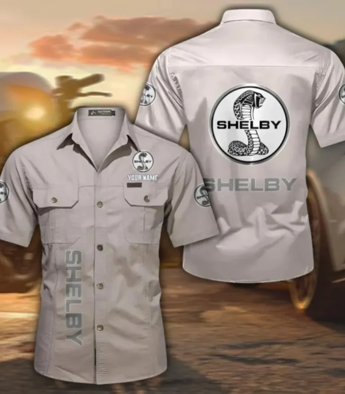 Street Racer Vehicle Classic Short Sleeve Shirt, Custom Name CAR392 - Beige