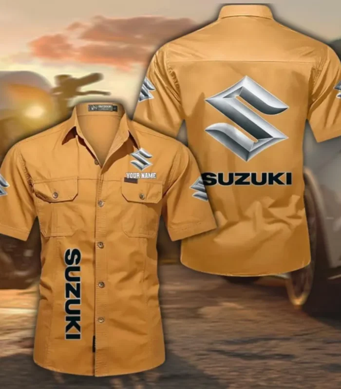 Superbike Cotton Short Sleeved Shirt, Custom Name CAR392 - Turmeric