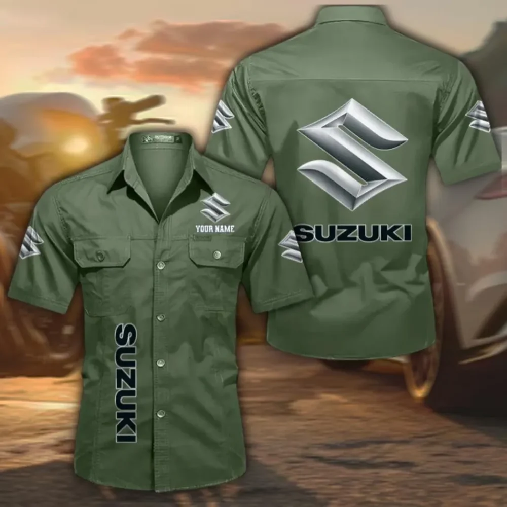 Speed Demon Men's Cotton Short Sleeved Shirt, Custom Name CAR392 - Army Green