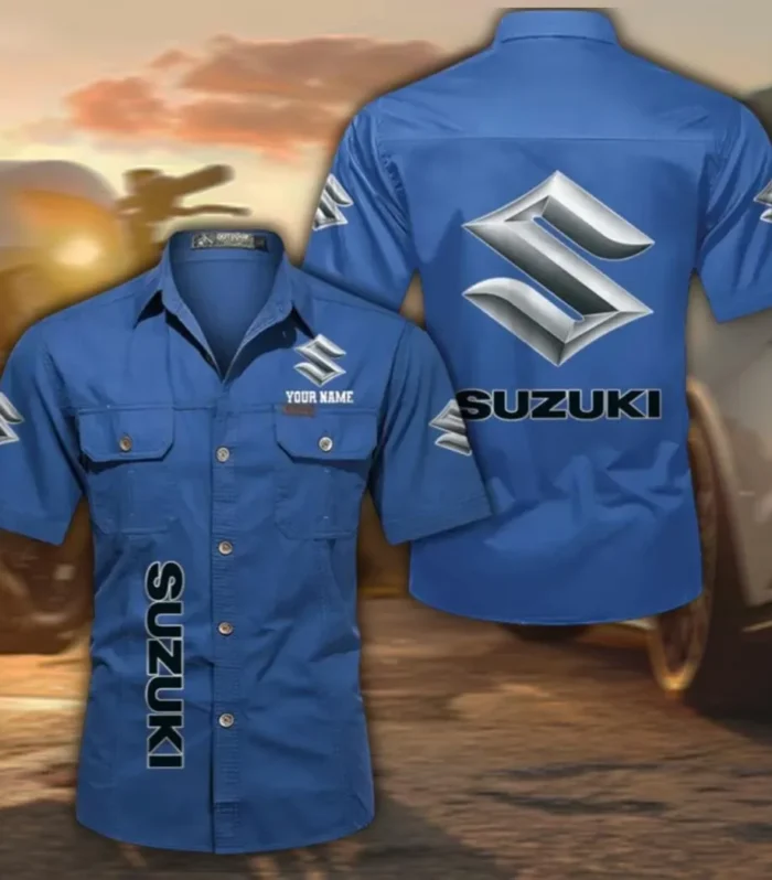 Speed Demon Lightweight Cotton Short Sleeve Shirt, Custom Name CAR392 - Cowboy Blue