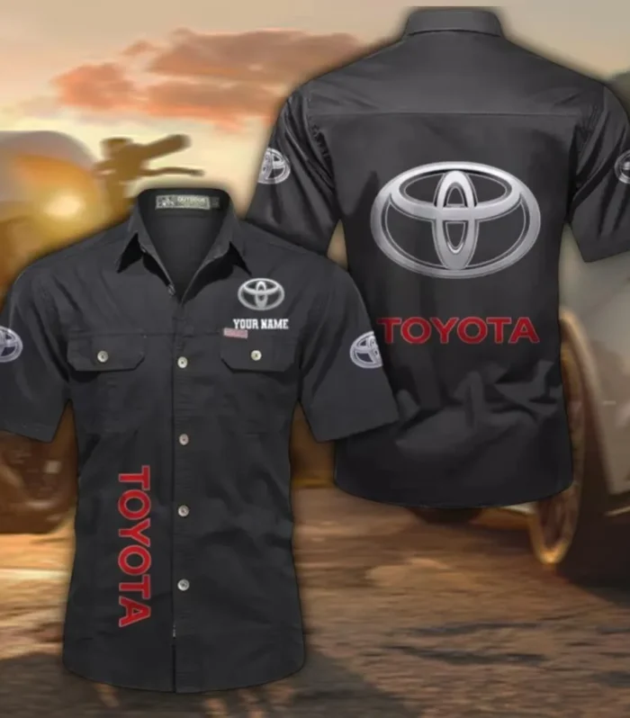 Hybrid Vehicle Men's Cotton Casual Short Sleeve Shirt, Custom Name CAR392 - Black