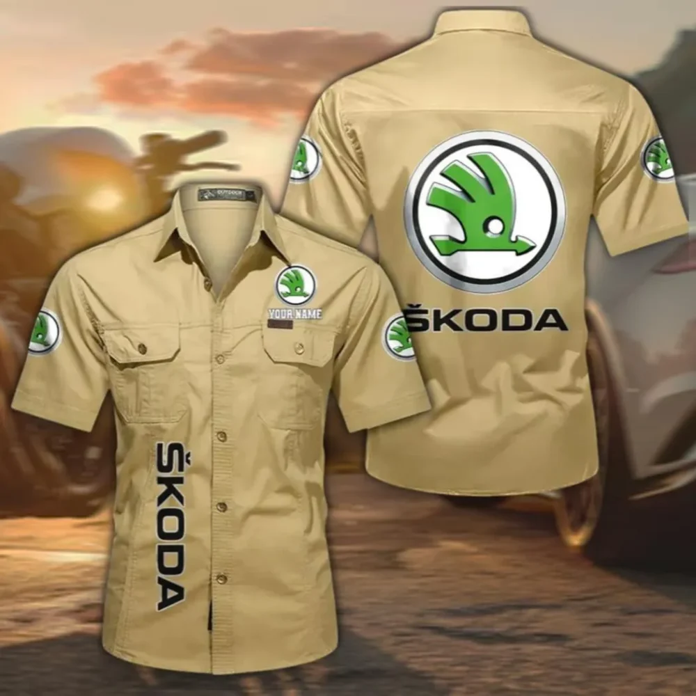 Reliable Vehicle Men's Classic Short Sleeve Shirt, Custom Name CAR392 - Khaki