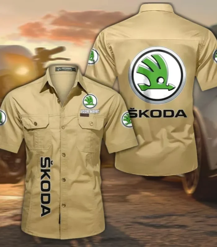 Reliable Vehicle Men's Classic Short Sleeve Shirt, Custom Name CAR392 - Khaki