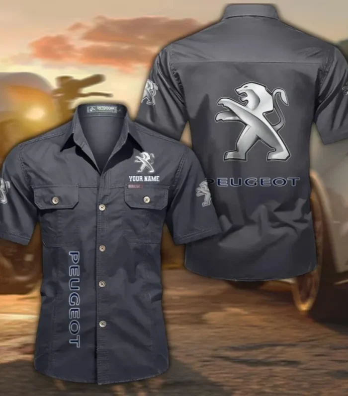 Urban Ride Cotton Short Sleeve Shirt, Custom Name CAR392 - Gray