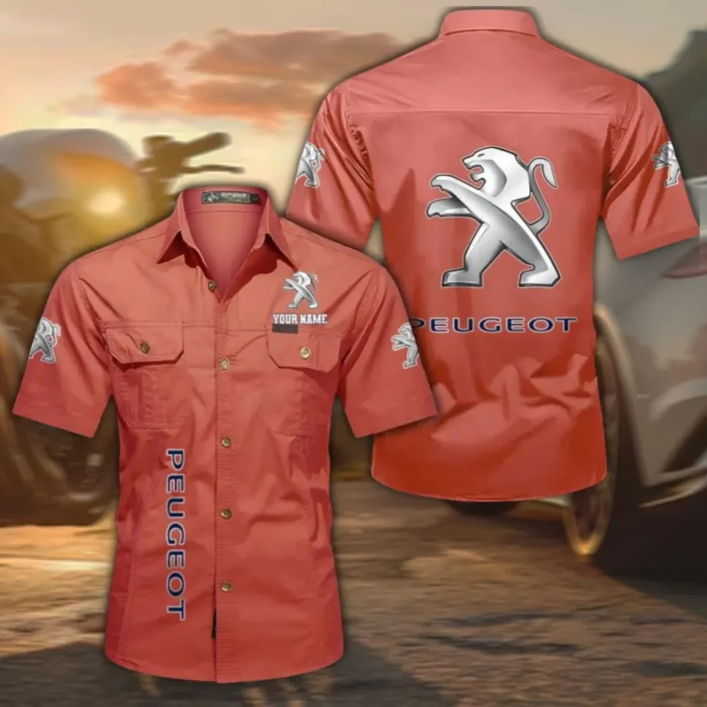 Urban Ride Casual Short Sleeve Shirt, Custom Name CAR392 - Red