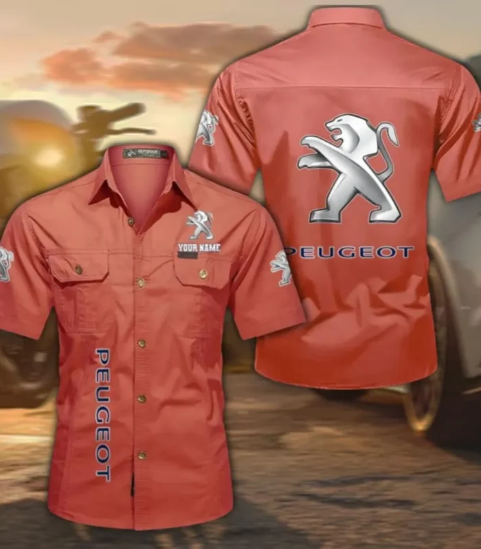 Urban Ride Casual Short Sleeve Shirt, Custom Name CAR392 - Red