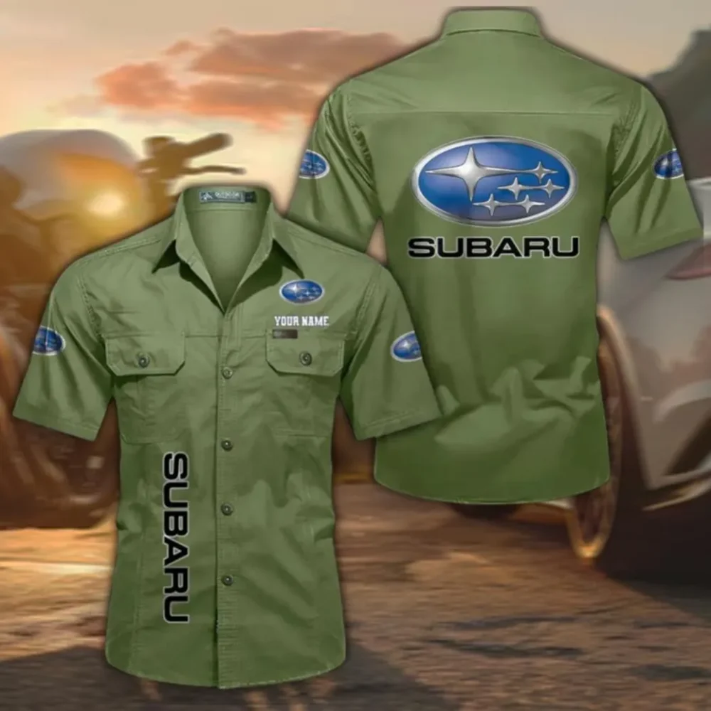 Compact SUV Men's Everyday Short Sleeve Shirt, Custom Name CAR392 - Fruit Green