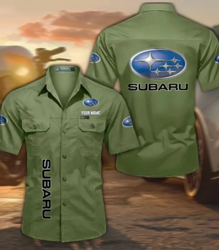 Compact SUV Men's Everyday Short Sleeve Shirt, Custom Name CAR392 - Fruit Green