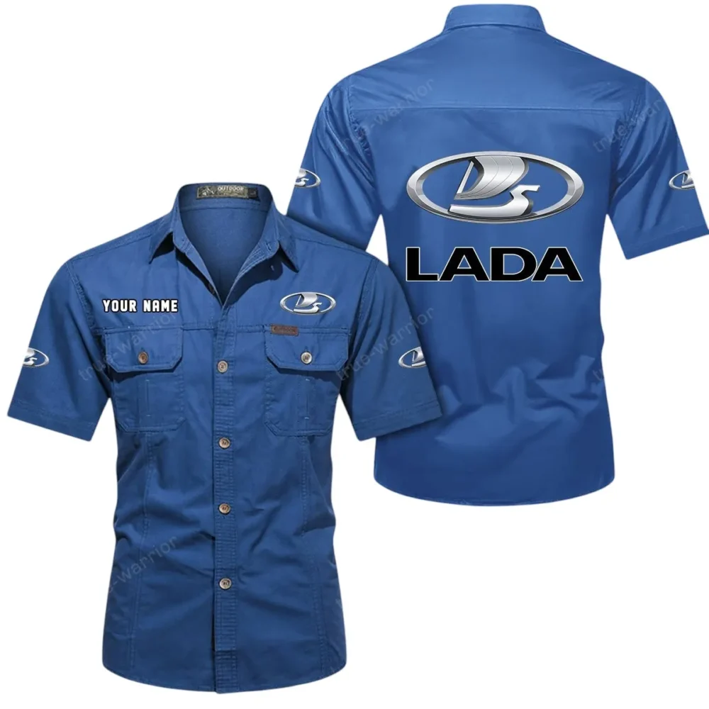 City Car Exclusive Logo Short Sleeved Shirt, Gift For City Car Lovers CAR444 - Cowboy Blue - Image 2