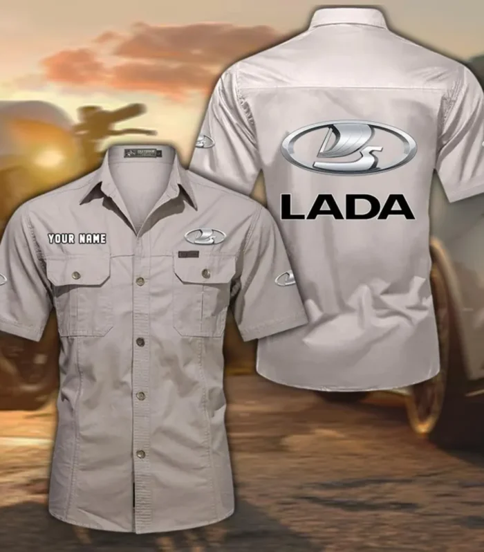 Urban Vehicle Exclusive Logo Short Sleeved Shirt, Gift For Urban Vehicle Enthusiasts CAR444 - Beige