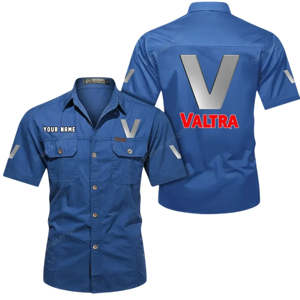 Heavy-Duty Field Tractor Exclusive Logo Short Sleeved Shirt, Gift For Heavy-Duty Field Tractor Lovers CAR444 - Cowboy Blue - Image 2