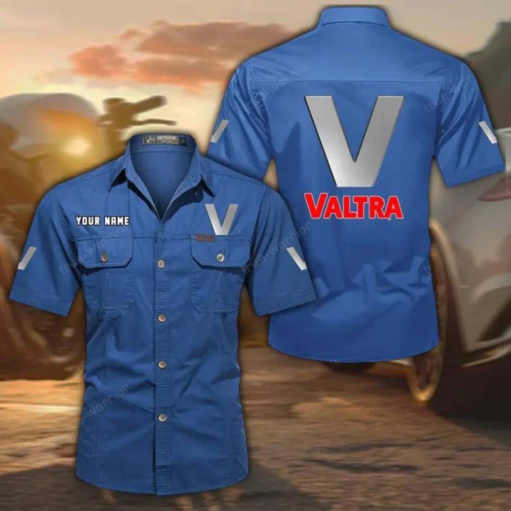 Heavy-Duty Field Tractor Exclusive Logo Short Sleeved Shirt, Gift For Heavy-Duty Field Tractor Lovers CAR444 - Cowboy Blue