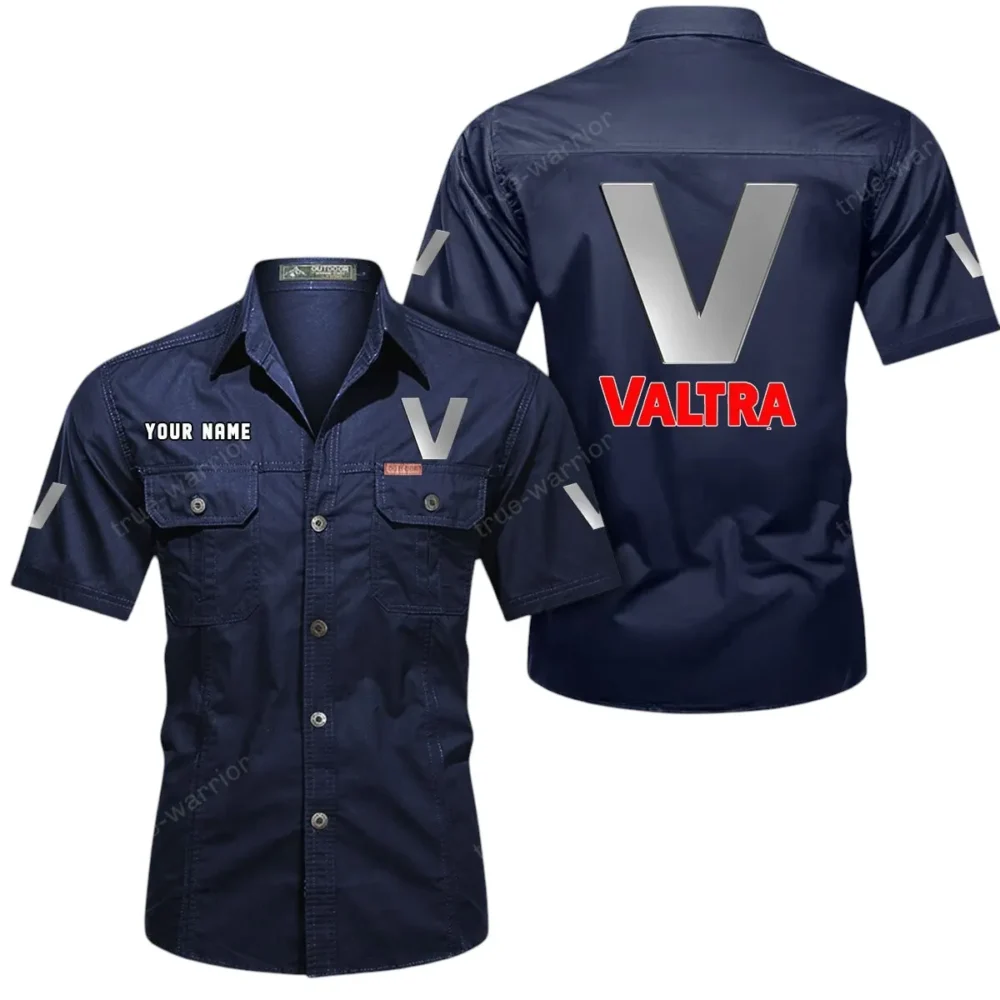 Modern Farm Tractor Exclusive Logo Short Sleeved Shirt, Gift For Modern Farm Tractor Lovers CAR444 - Dark Blue - Image 2