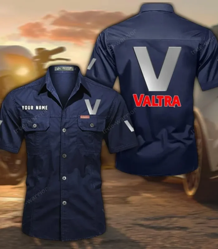 Modern Farm Tractor Exclusive Logo Short Sleeved Shirt, Gift For Modern Farm Tractor Lovers CAR444 - Dark Blue