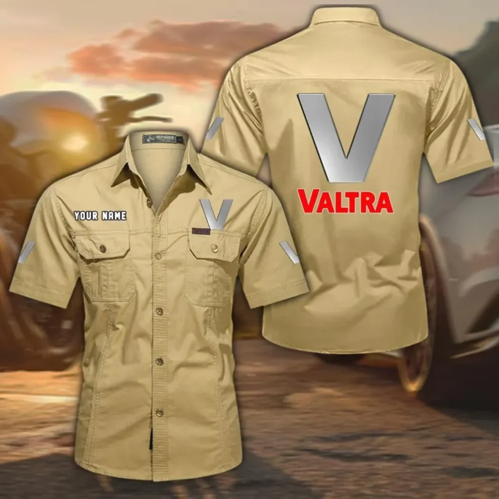 Robust Tillage Tractor Exclusive Logo Short Sleeved Shirt, Gift For Robust Tillage Tractor Lovers CAR444 - Khaki