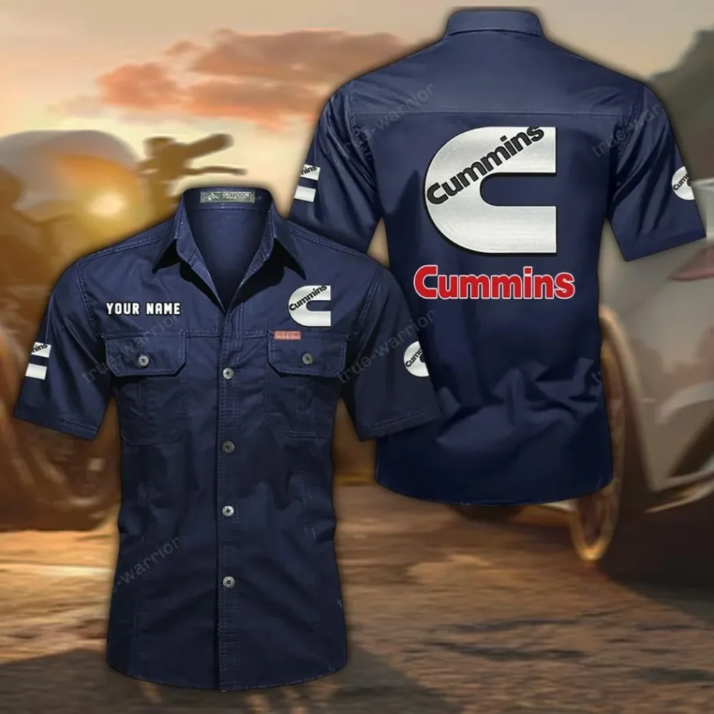 HeavyTorque Engines Exclusive Logo Short Sleeved Shirt, Gift For HeavyTorque Engines Enthusiasts CAR444 - Dark Blue