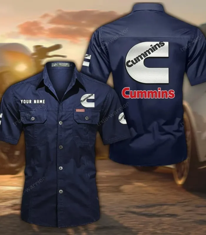 HeavyTorque Engines Exclusive Logo Short Sleeved Shirt, Gift For HeavyTorque Engines Enthusiasts CAR444 - Dark Blue