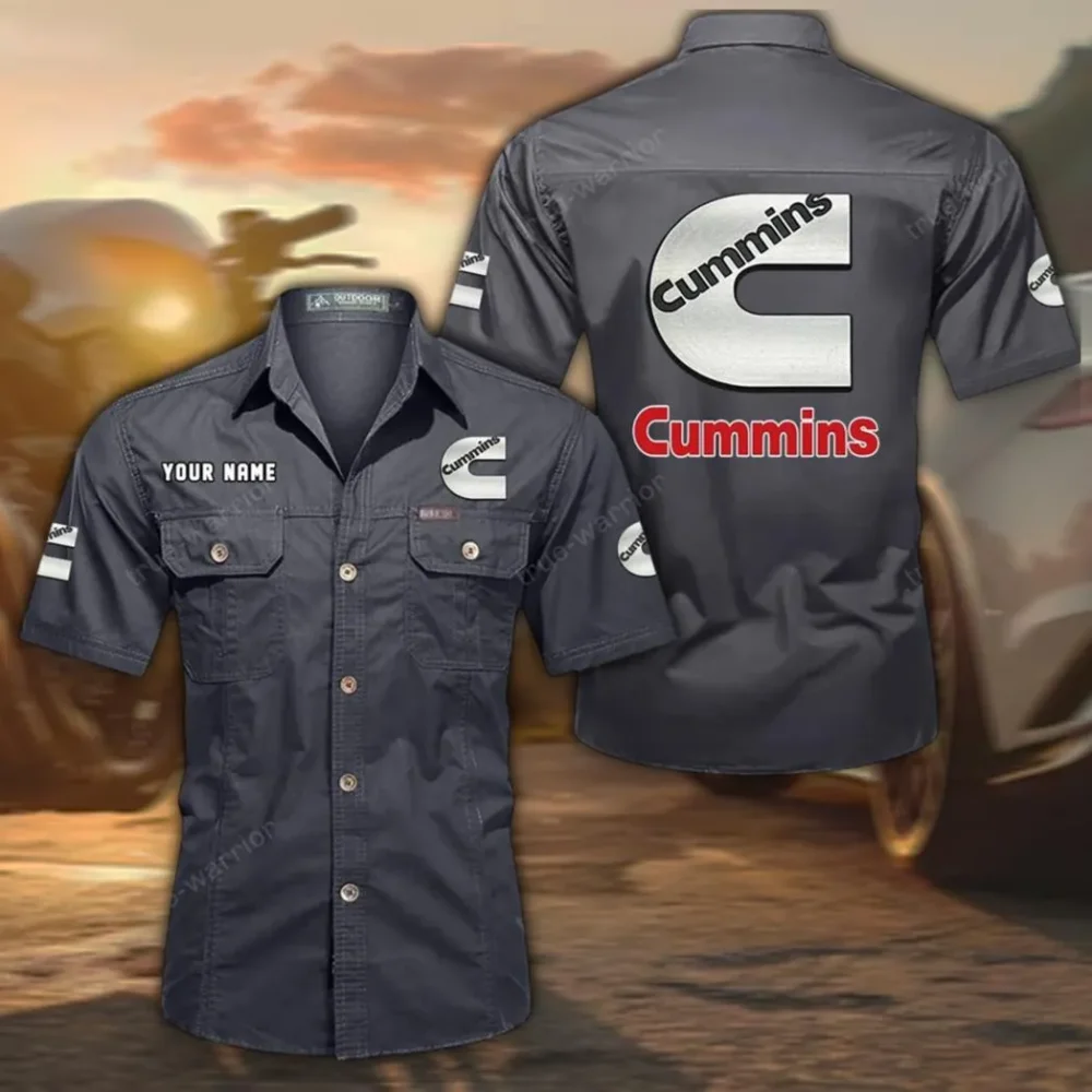 PowerPlus Motors Exclusive Logo Short Sleeved Shirt, Gift For PowerPlus Motors Enthusiasts CAR444 - Gray