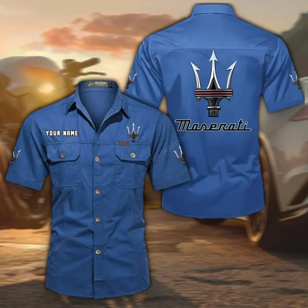 Supercar  Exclusive Logo Short Sleeved Shirt, Gift For Supercar  Enthusiasts CAR444 - Cowboy Blue