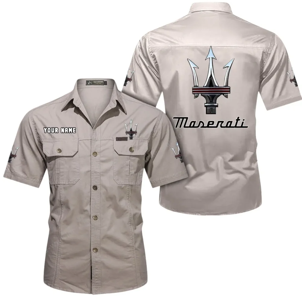 Luxury Coupe Exclusive Logo Short Sleeved Shirt, Gift For Luxury Coupe Lovers CAR444 - Beige - Image 2
